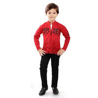 Kids Knitted Denim Jacket Pant Set - Age Group: 6-10 Years
