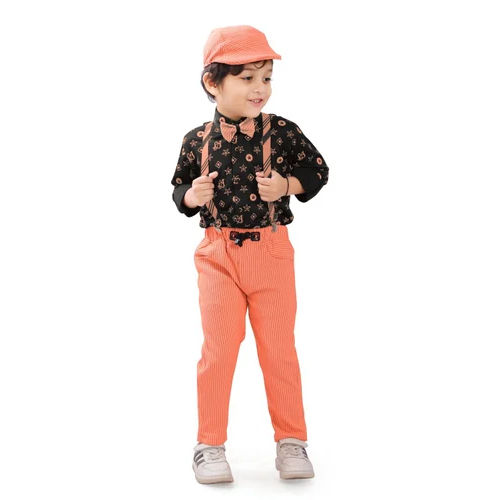 Kids Cotton Suspender Pant Shirt Set - Age Group: 5-10 Years