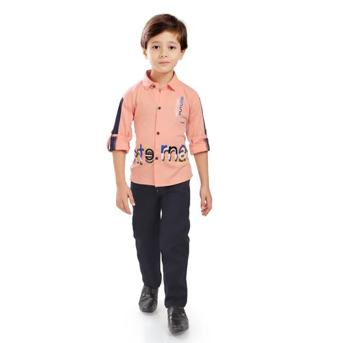 Kids Denim Navy Blue Shirt Pant Set - Age Group: 6-10 Years