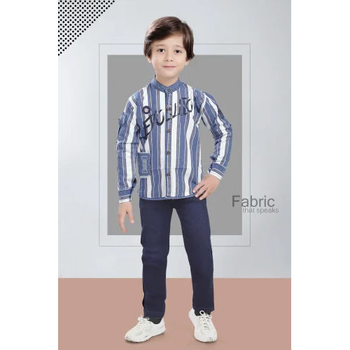 Kids Denim Shirt And Jeans Set - Age Group: 6-10 Years