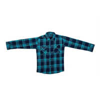 Kids Check Shirts - High-Quality Cotton, Age 5-8 Years, Blue Color, Full Sleeves - Customized Logo, Easily Washable, Classic Style