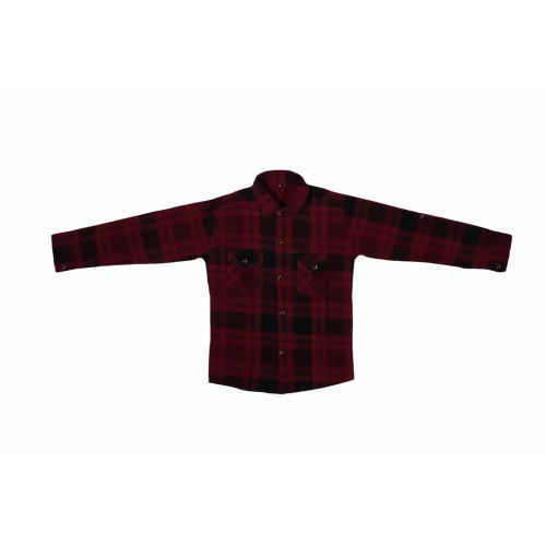 Maroon Kids Check Shirts - Age Group: 5-8 Years