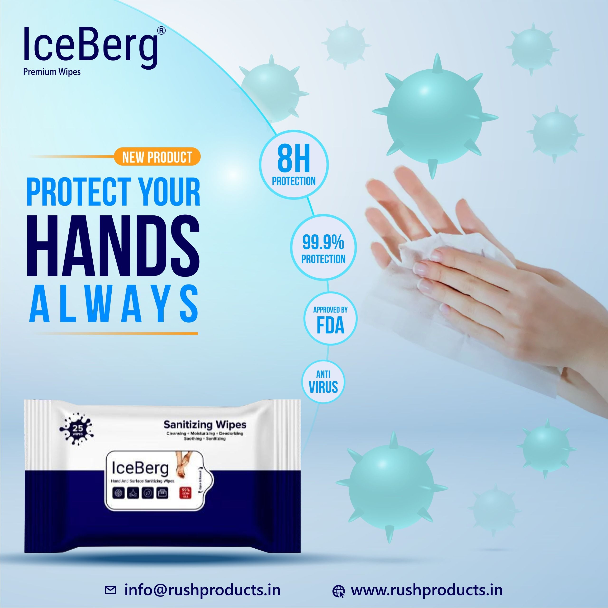 ICEBERG PREMIUM SANITIZING WIPES