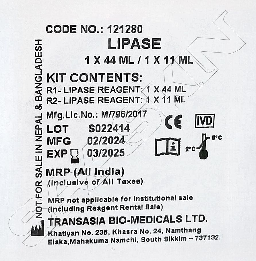 Erba Mannheim System Pack Lipase Kit