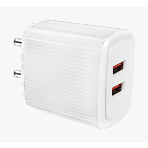 White Mobile Power Charger Adapter - Body Material: Polycarbonate