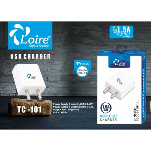 1.5A USB Charge - Polycarbonate Body, Bar Design, Sleek White Color | Compatible with Most Android Devices, 1-Year Warranty
