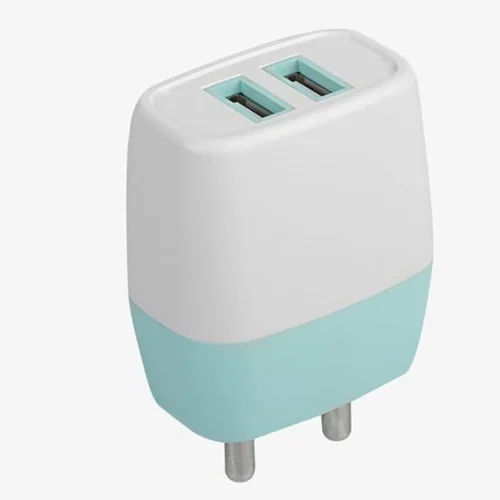 Plain White Mobile Power Charger Adapter - Body Material: Polycarbonate