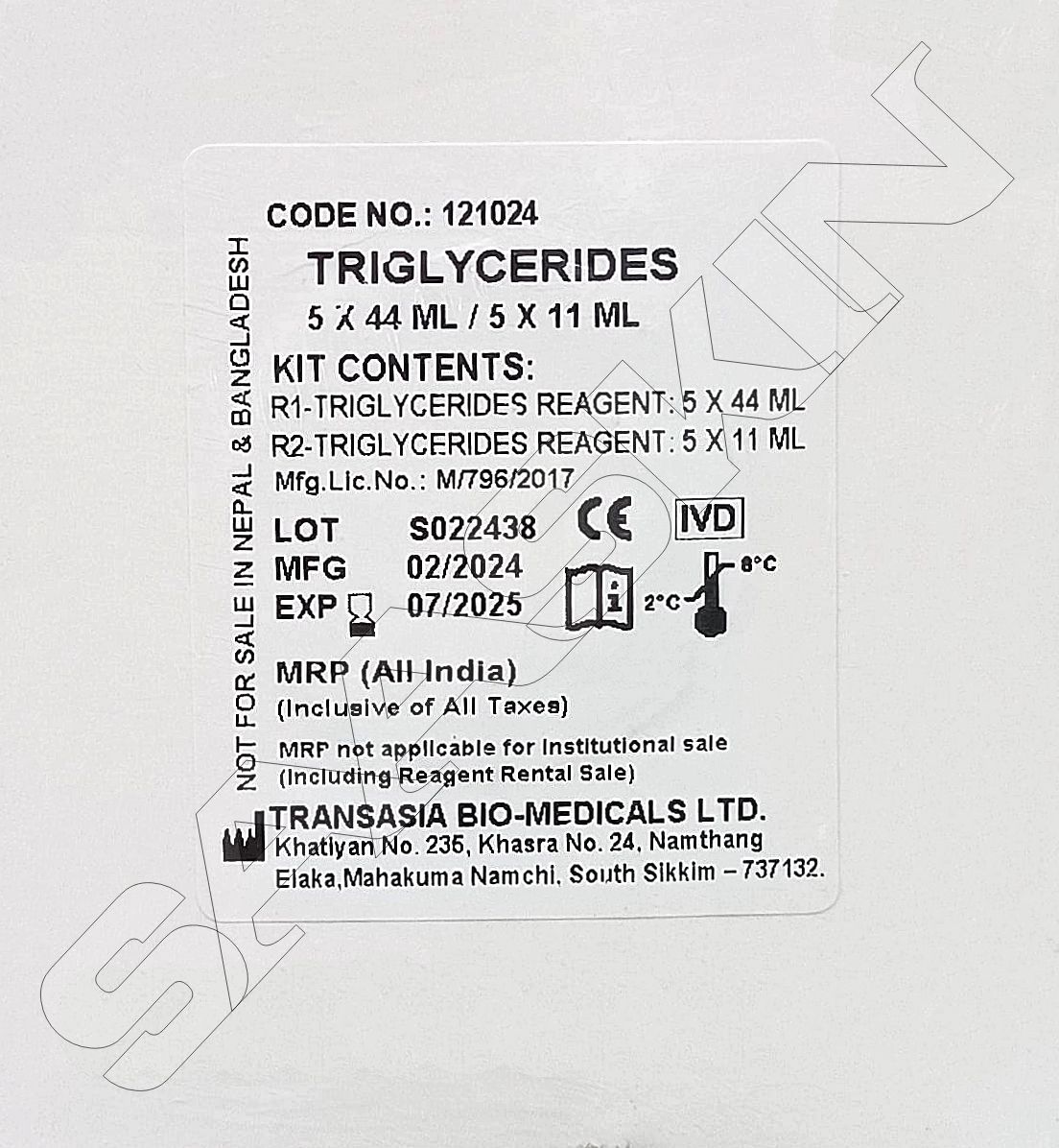 Erba Mannheim System Pack Triglycerides