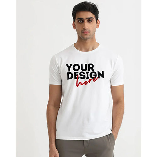 White Round Neck Promotional T-Shirt - Age Group: Adult