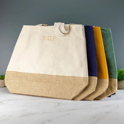 Plain Multicolour Canvas Tote Bag - Color: Multicolor