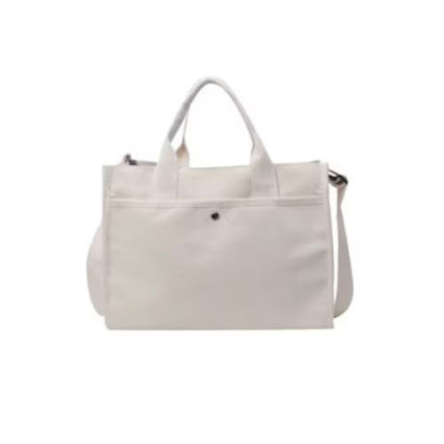 Customised Canvas Hand Tote Bag - Color: White