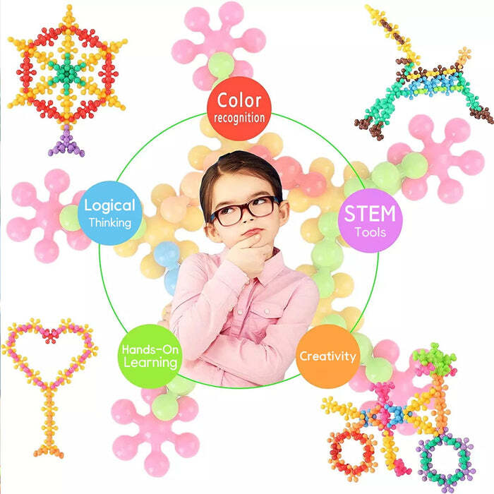 Star Shaped, Star Block Interlocking Blocks Colorful Star Building Blocks