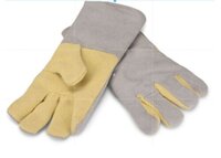 Kevlar Leather Hand Gloves - Thick Kevlar Material, Various Sizes, Gray And Yellow Colors | Safety Cuff, Heat Resistance, Durable Protection