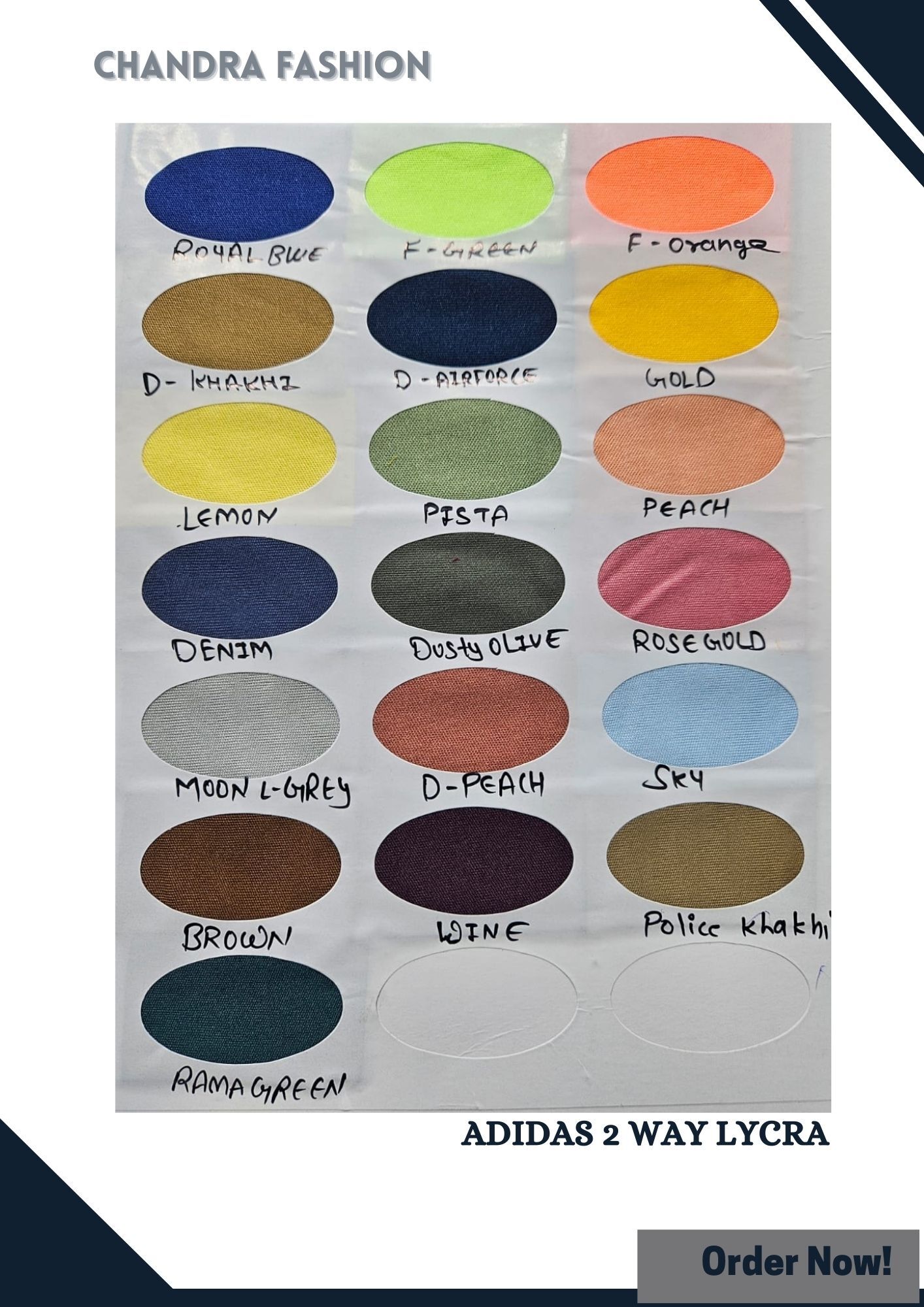 Adidas 2 Way Lycra Fabric - Lycra Blend 60 Inch Width | Lightweight Washable High-strength Versatile For Apparel & Sportswear