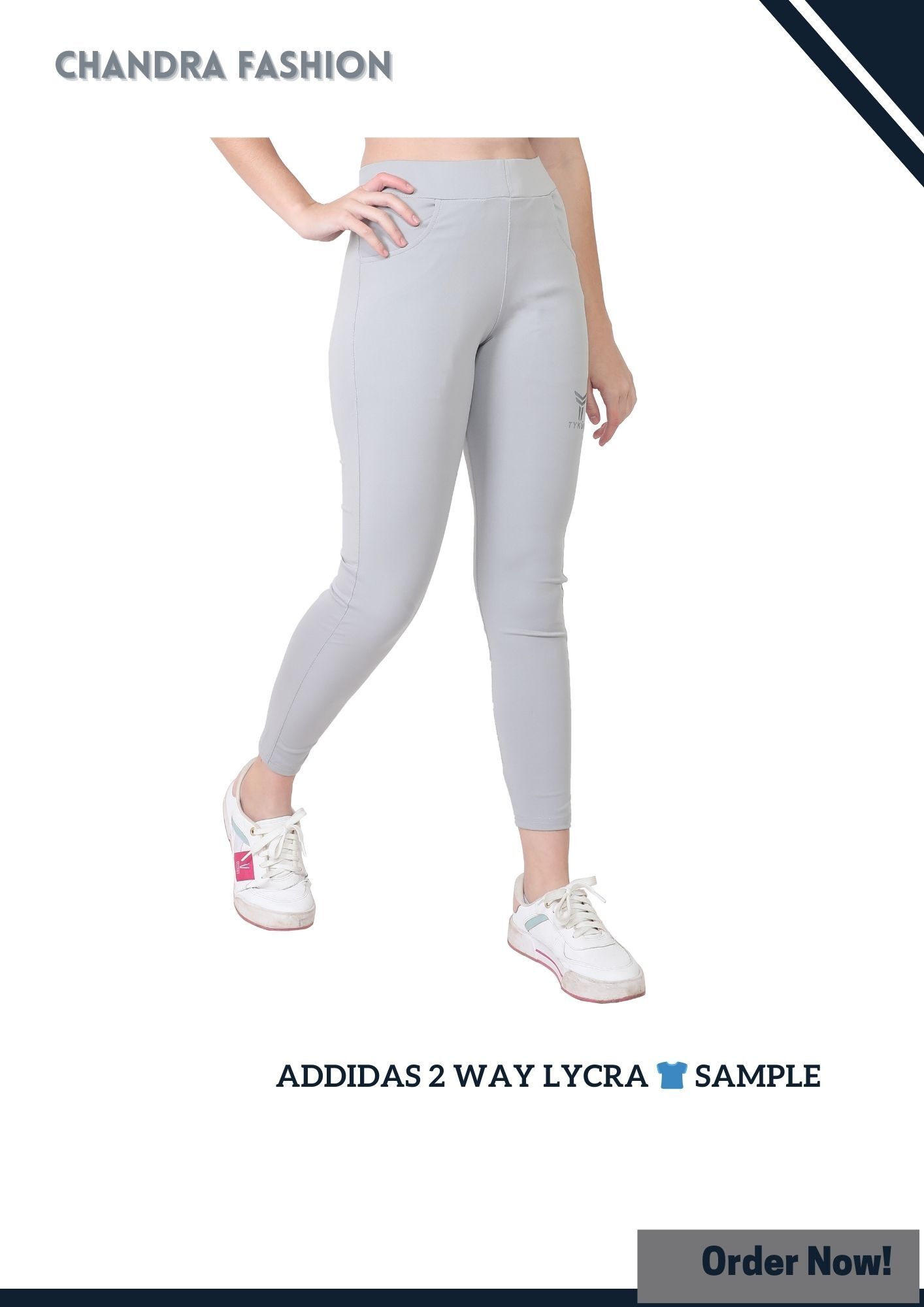 Adidas 2 Way Lycra Fabric - Lycra Blend 60 Inch Width | Lightweight Washable High-strength Versatile For Apparel & Sportswear