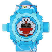 Doraemon Projector Watch - Rubber Strap, Round Dial, Blue Color | Digital Display For Boys, Daily Use, Warranty Included