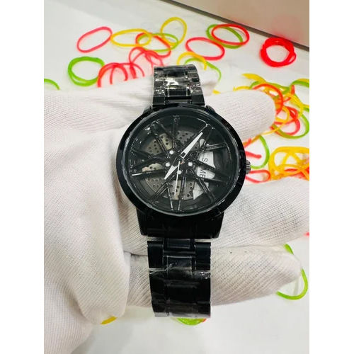 Gyro Spinning Wrist Watch - Color: Black