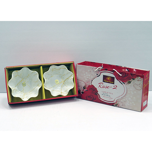 Rose 2 Flower 2 pcs Bowl Set