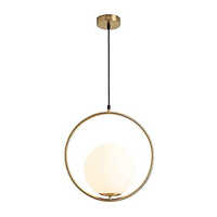 Decorative Hanging Light Round - High-quality Metal & Glass, 15w To 60w , Customizable Color Options For Home And Office