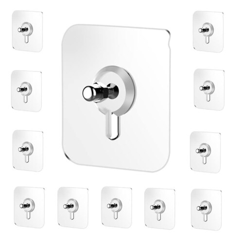 Self-Adhesive Waterproof Hook - Stainless Steel, Transparent Design | Reusable, Damage-Free, Multi-Surface Utility for Home and Bathroom Use