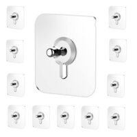 Self-adhesive Waterproof Hook - Stainless Steel, Transparent Design | Reusable, Damage-free, Multi-surface Utility For Home And Bathroom Use