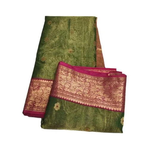 Festive Wear Mehandi Green Katan Silk Saree