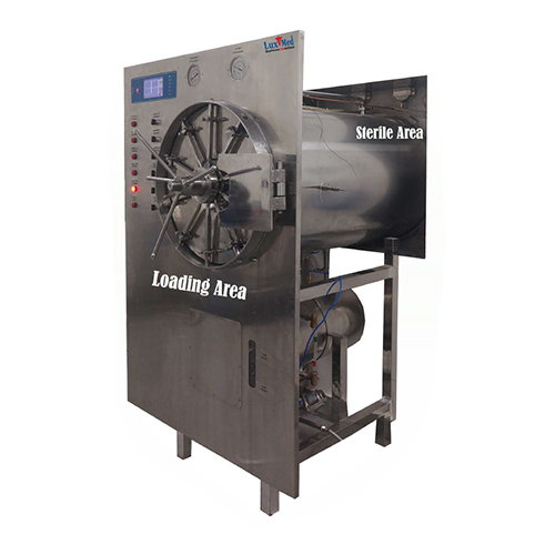 Double Door Cylindrical Steam Sterilizer - Color: Silver