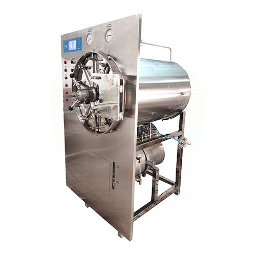 Single Door Cylindrical Steam Sterilizer - Color: Silver