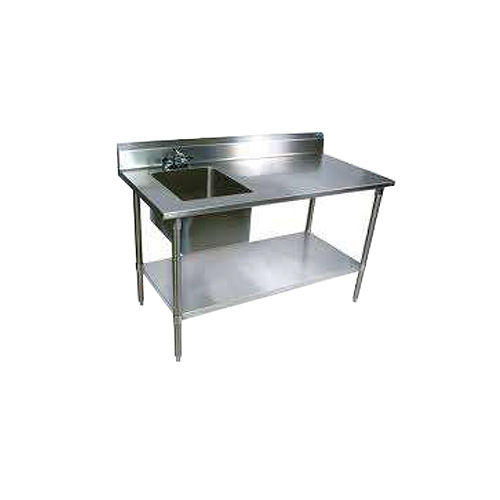 Single Station Washing Sink - Color: Silver