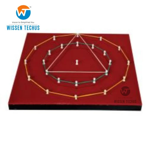 Kids School Circular Geoboard - Color: Red