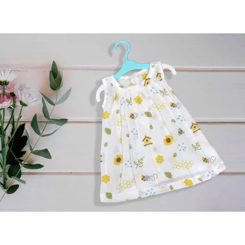 New born cotton frock zip