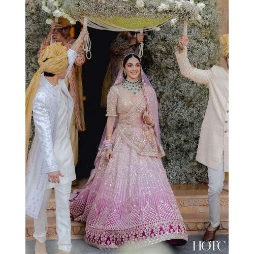 Customized Bridal Lehenga - Color: Pink & White