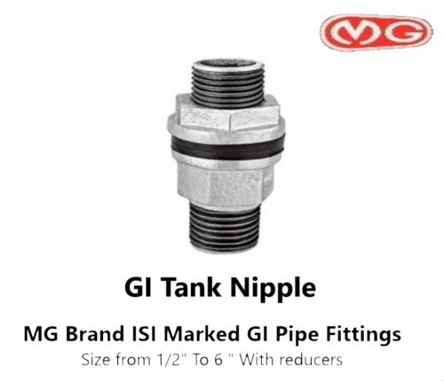 Gi Tank Nipple 1/2" With Check Nut