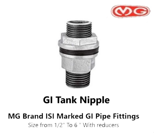 Gi Tank Nipple 1/2" With Check Nut - Finishing: Zinc Coated