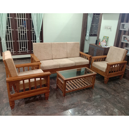 5 Seater Teak Wood Sofa Set With Coffee Table