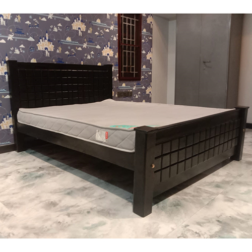 Dark Brown Queen Size Teak Wood Bed
