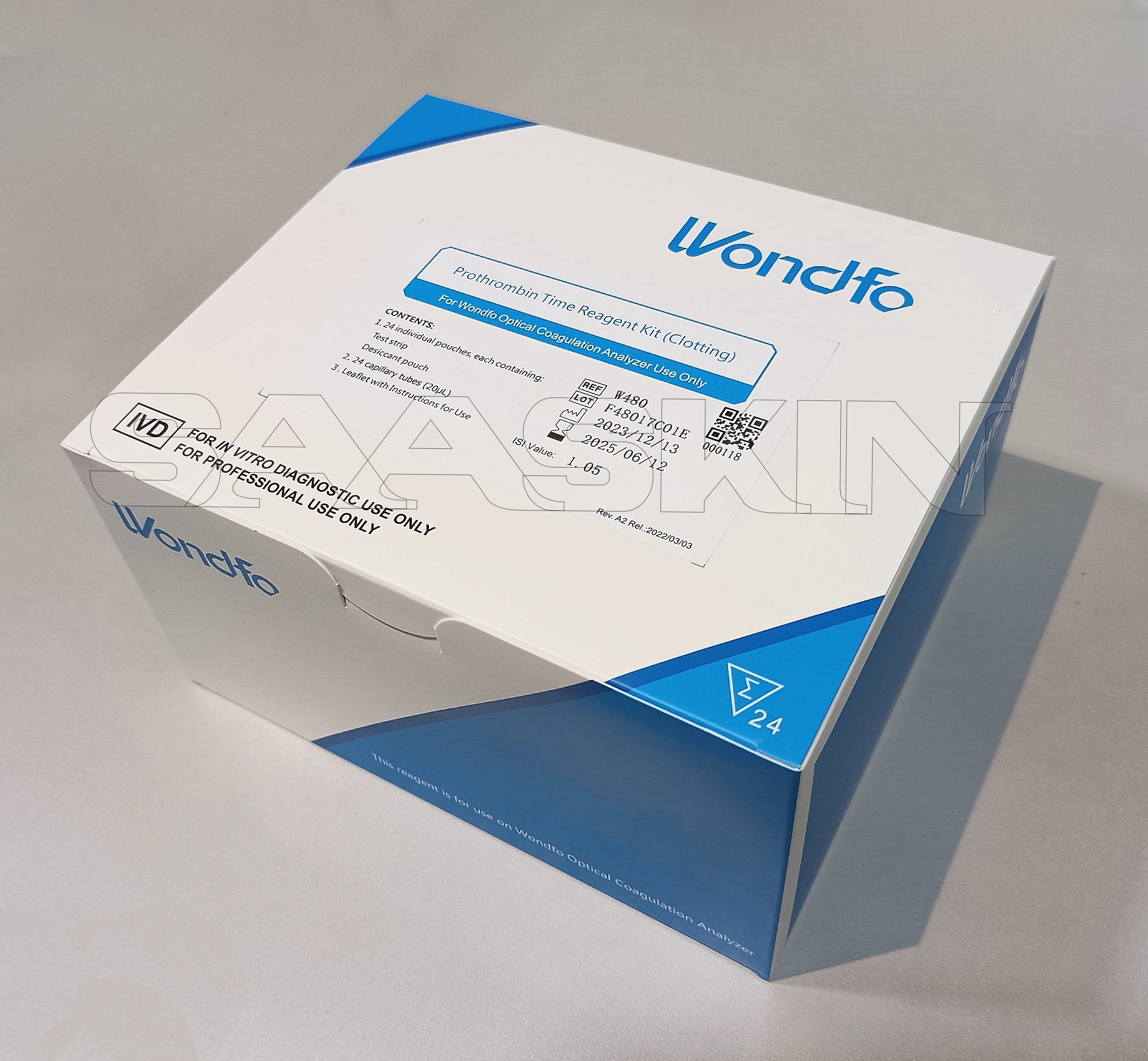 Wondfo Prothrombin Time (Pt) - Whole Blood Sample, 24 Tests Per Pack | Semi-automatic Optical Blood Coagulation Analyzer, Simultaneous Testing Of Pt, Aptt, Tt, Fib, Act