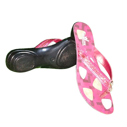 Lily 2 Pink Color Ladies Slipper - Material: Rubber