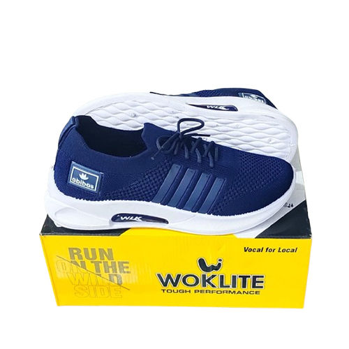 White And Blue Colour Sports Shoes