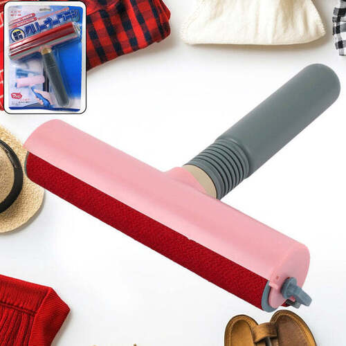 Plastic Handle Sofa Bed Clothes Lint Hair Dust Remover Cleaning Brush - Color: Pink