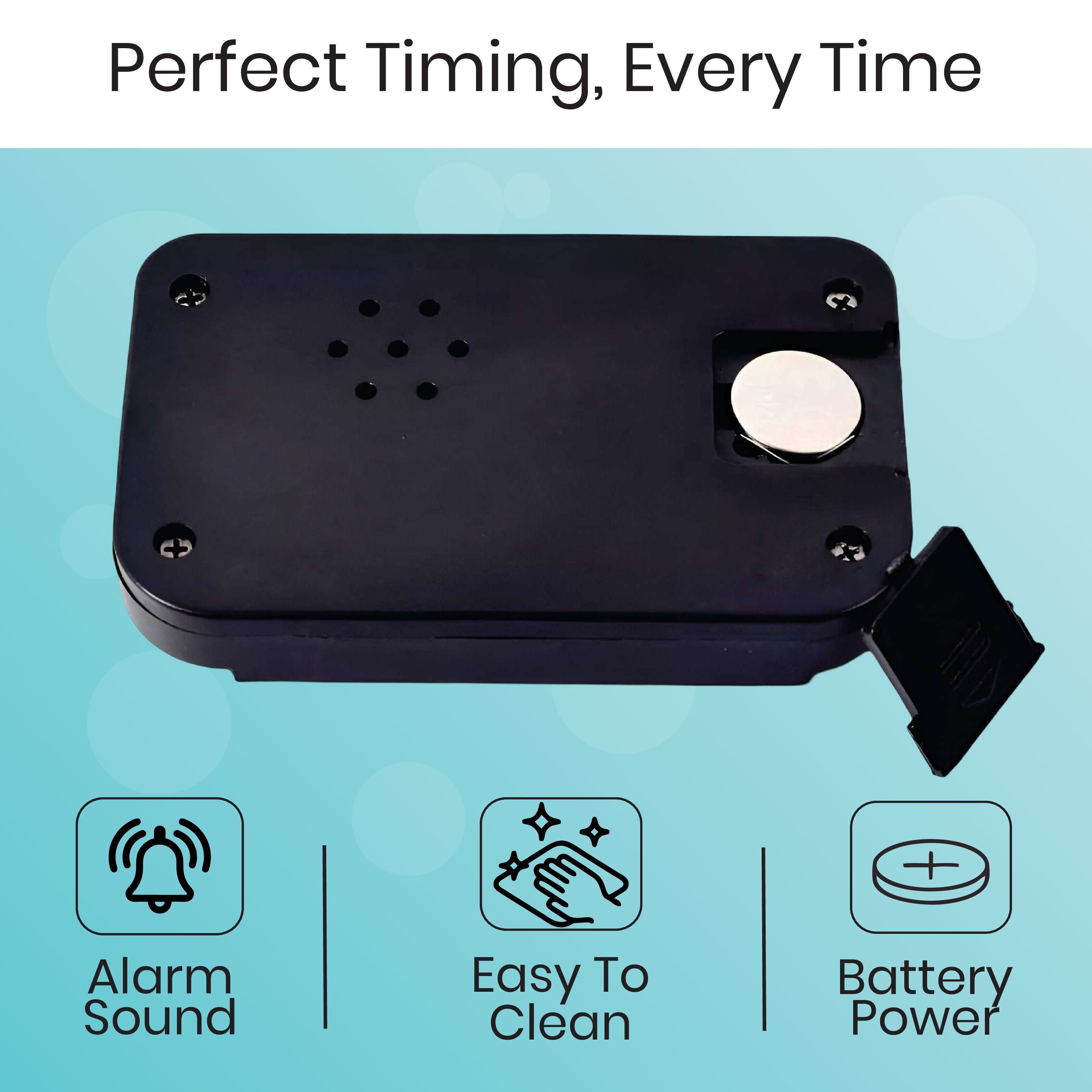 Digital Stop Watch - Plastic Material, 7.4x4.6x2.8 Centimeters Dimensions, Black Color, Standard Rectangle Design