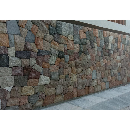 Yellow Grey Black - Granite Block Multi Colour | Brushed Surface Solid Surface Artificial Stone For Indoor/outdoor Use Wall Cladding