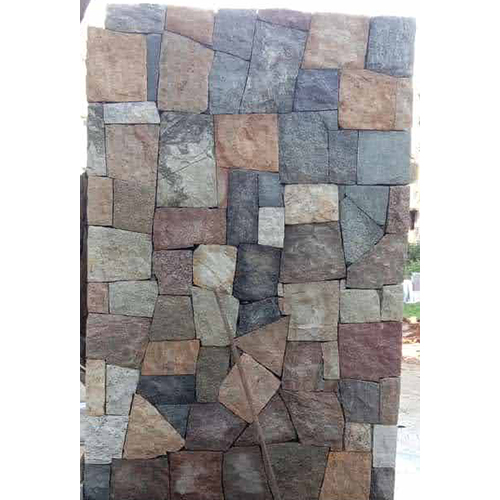 Yellow Grey Black - Granite Block Multi Colour | Brushed Surface Solid Surface Artificial Stone For Indoor/outdoor Use Wall Cladding