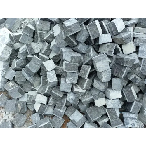 Natural Granite Cobble Stone - Cube Form (2-4 Inches) | Gray Color, Rough-Rubbing Surface Treatment for Outdoor Walkways and Patios