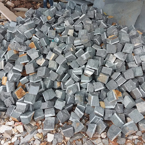 Grey And White Granite Cobble Stone