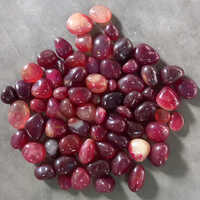 Dark Red Pebble Stone - Natural Pebble Stone, Polished Finish | Solid Surface Material, Vibrant Red Color, Unique Texture