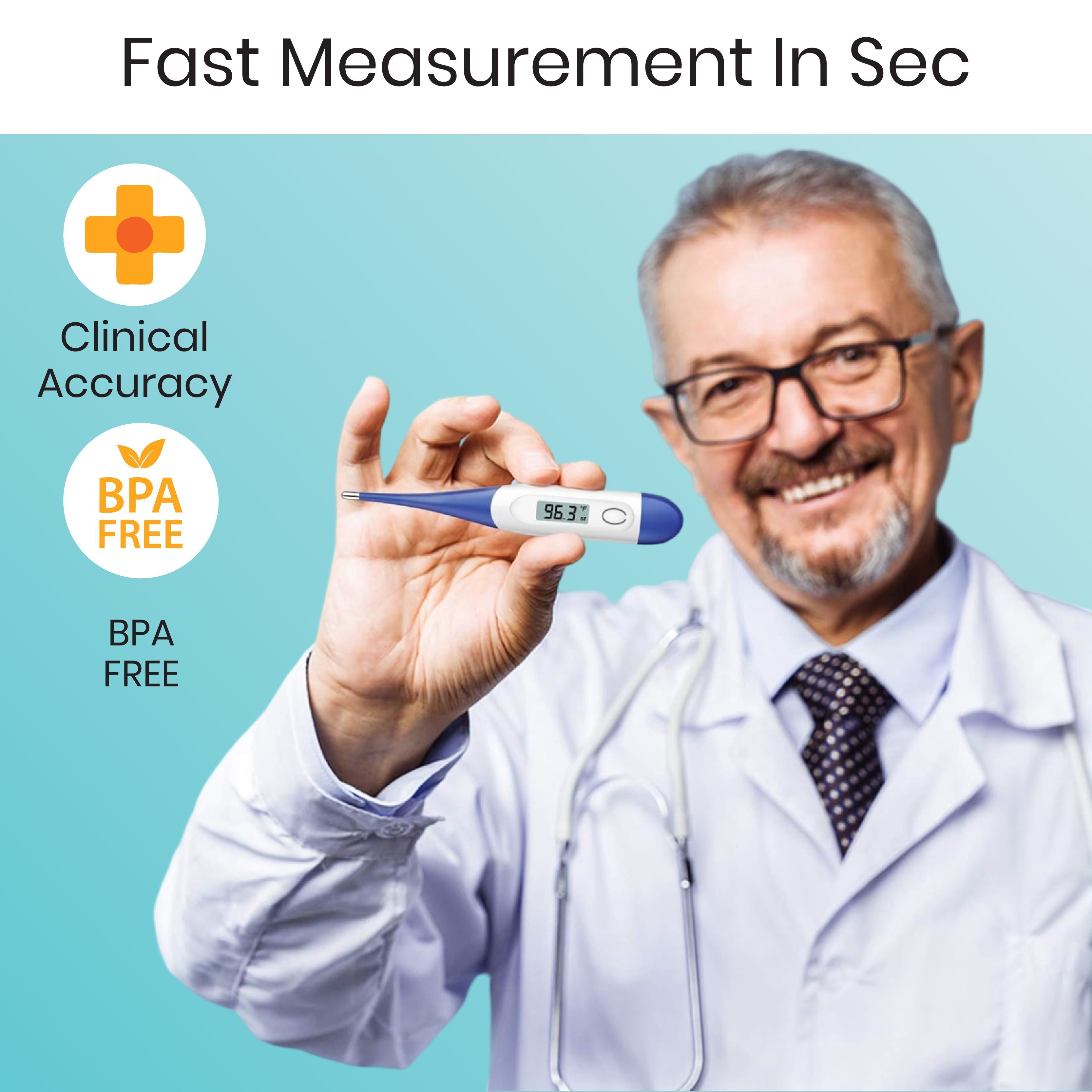 White Digital Thermometer ( Hard - Flexible )