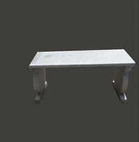 White Granite Bench - High-quality Granite Material, Powder-coated Finish, Rust-proof, Elegant Design For Outdoor Use