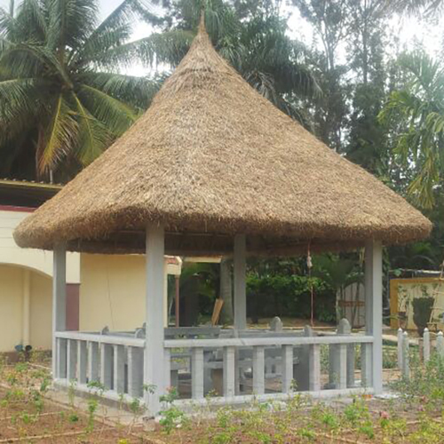 Garden Outdoor Gazebo - Stone Material, 18x8 Millimeter Dimensions, Gray Color - Coated Finish For All Weather Use, Customizable Design