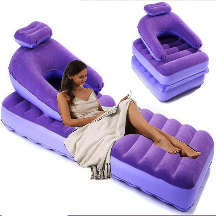 , Portable Inflatable Mattress Air Sofa With Air Hand Pump
